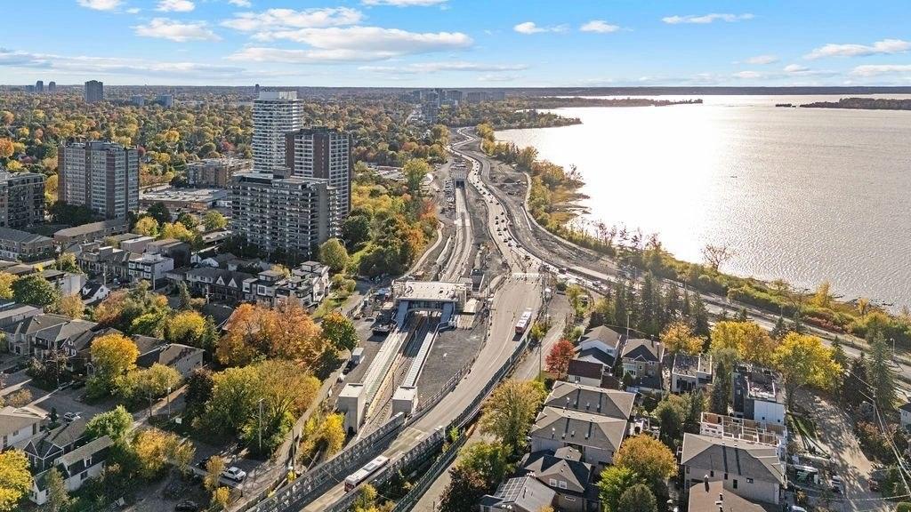 Aerial view of Ottawa’s Westboro neighbourhood and the river